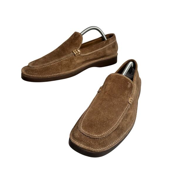 Tods Tan Suede Pantofola Estivo Slip On Loafers Men Sz 9 Preppy Made In Italy EC - Picture 2 of 16